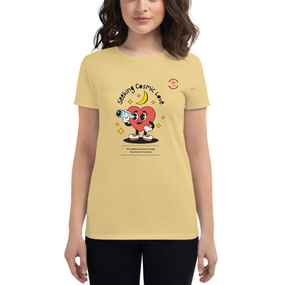 Womens Round Neck T shirt Seeking Love