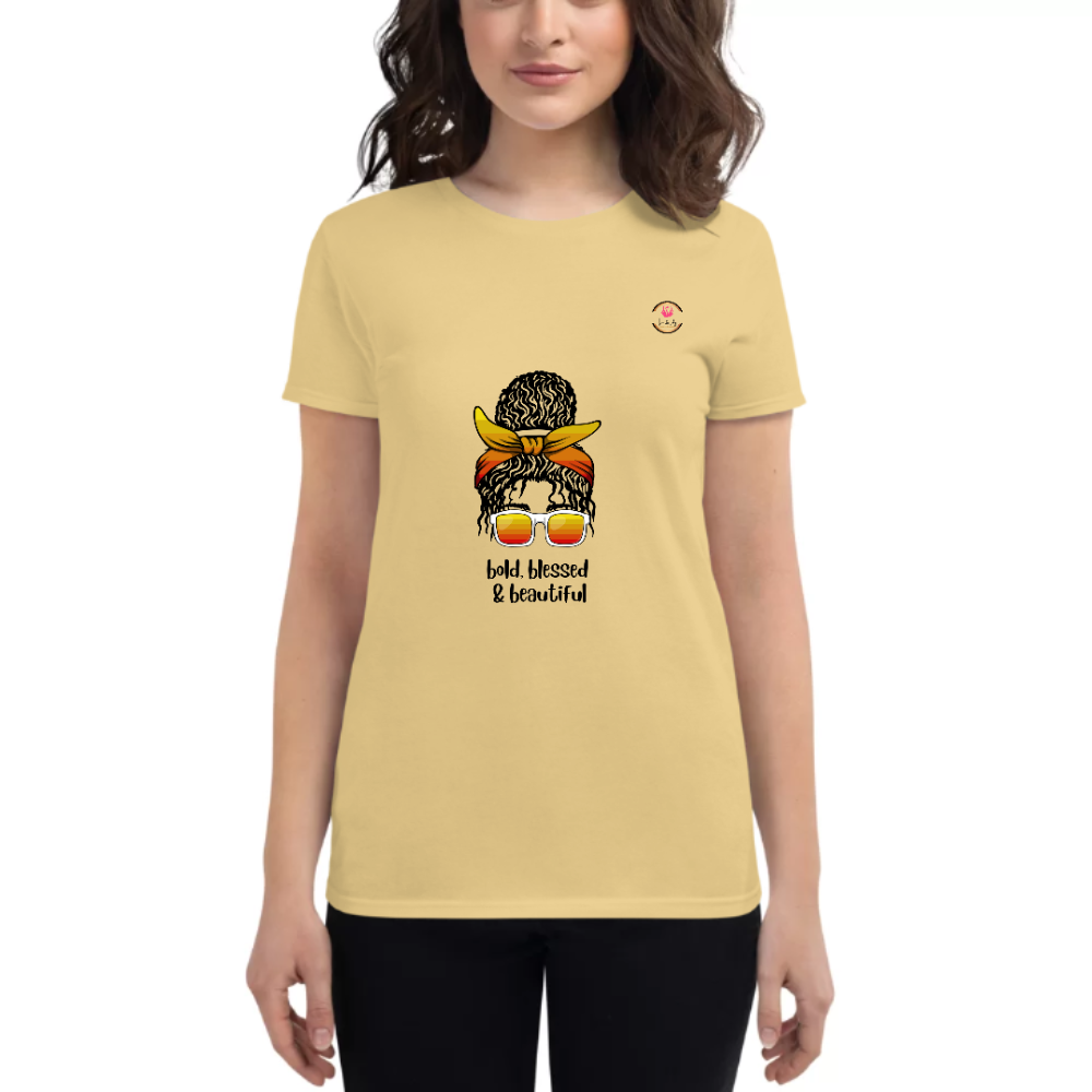 Womens Round Neck T shirt Bold and Beautiful
