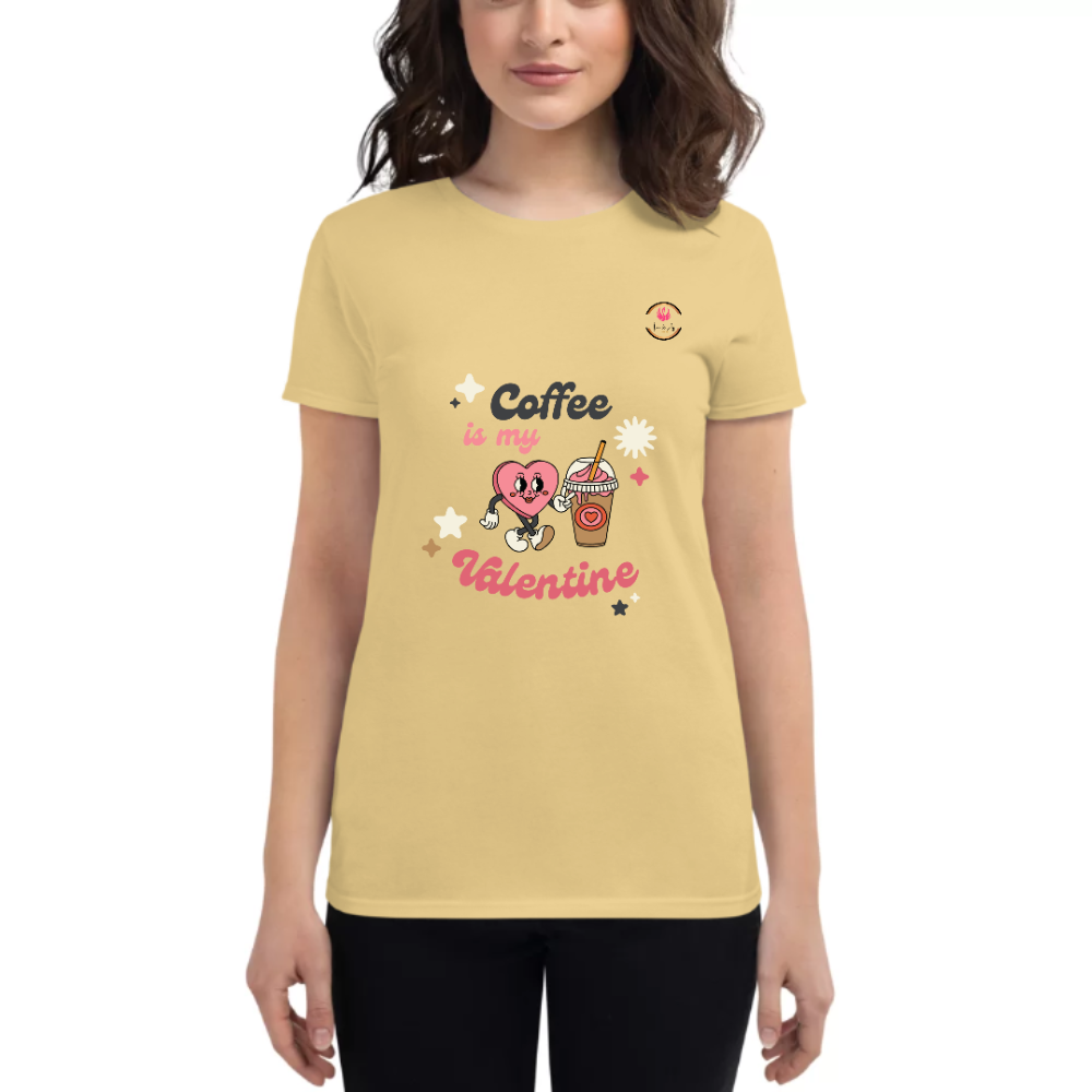 Womens Round Neck T shirt Let the Coffee Be Your love