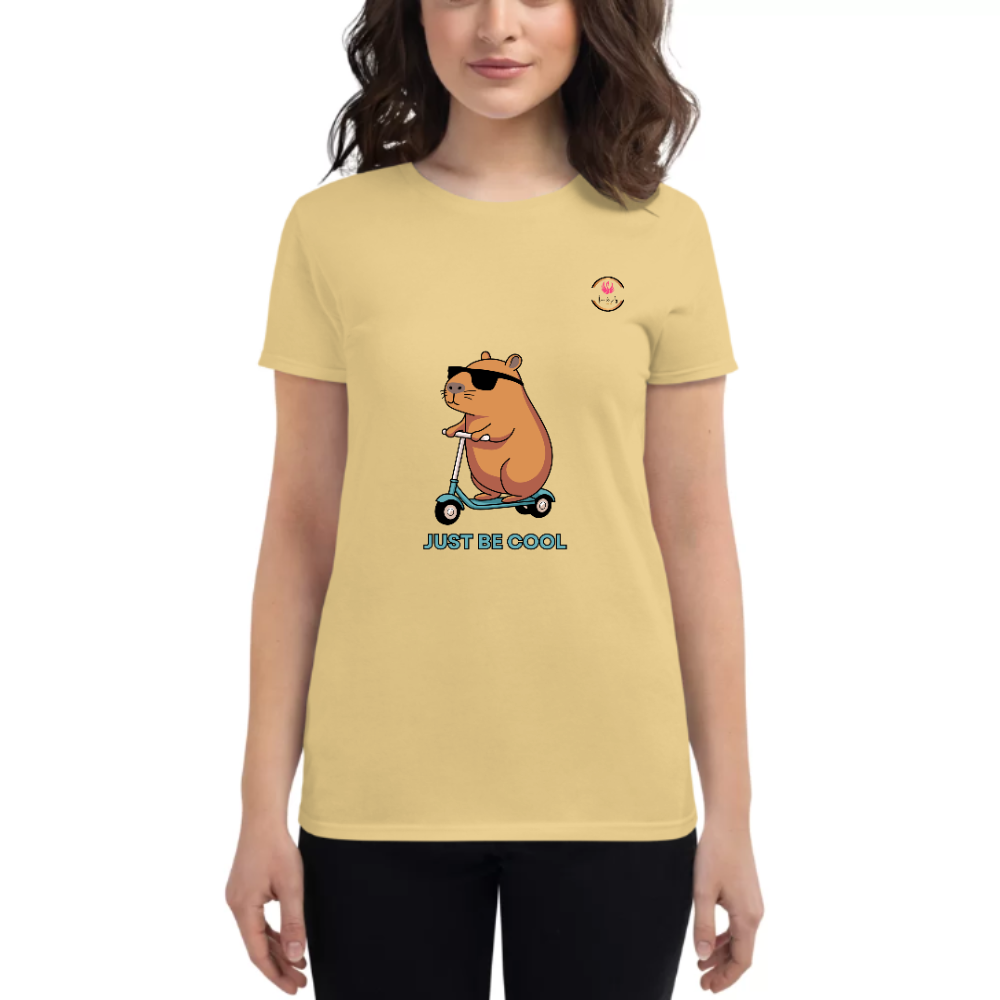 Womens Round Neck T shirt JUST BE COOL