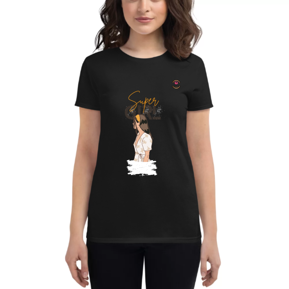Womens Round Neck T shirt For Super Girls Within