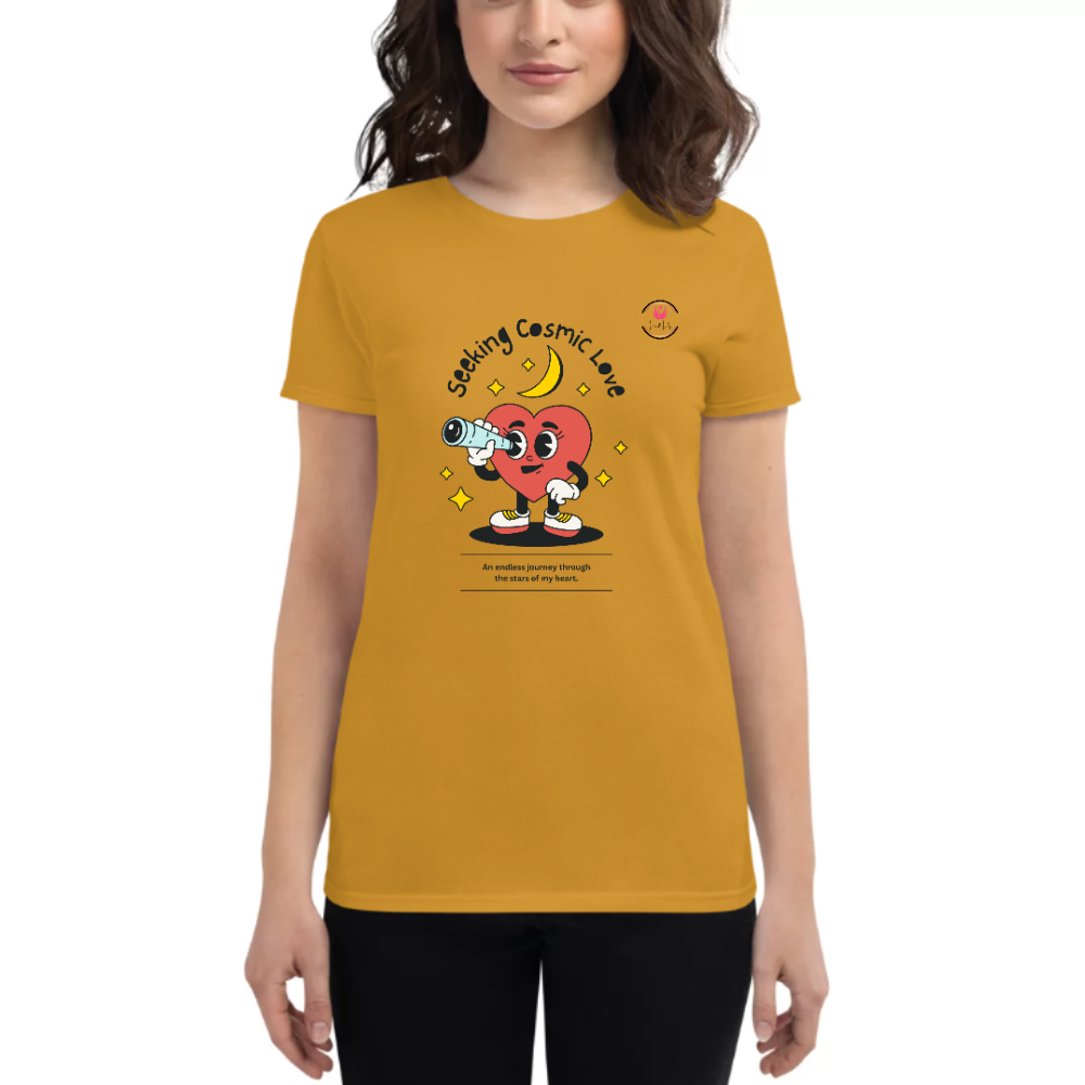Womens Round Neck T shirt Seeking Love