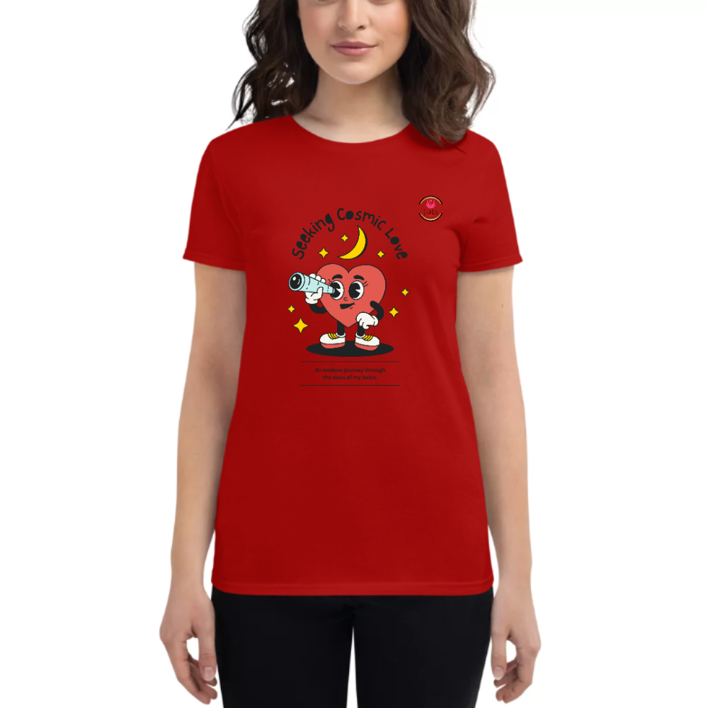 Womens Round Neck T shirt Seeking Love