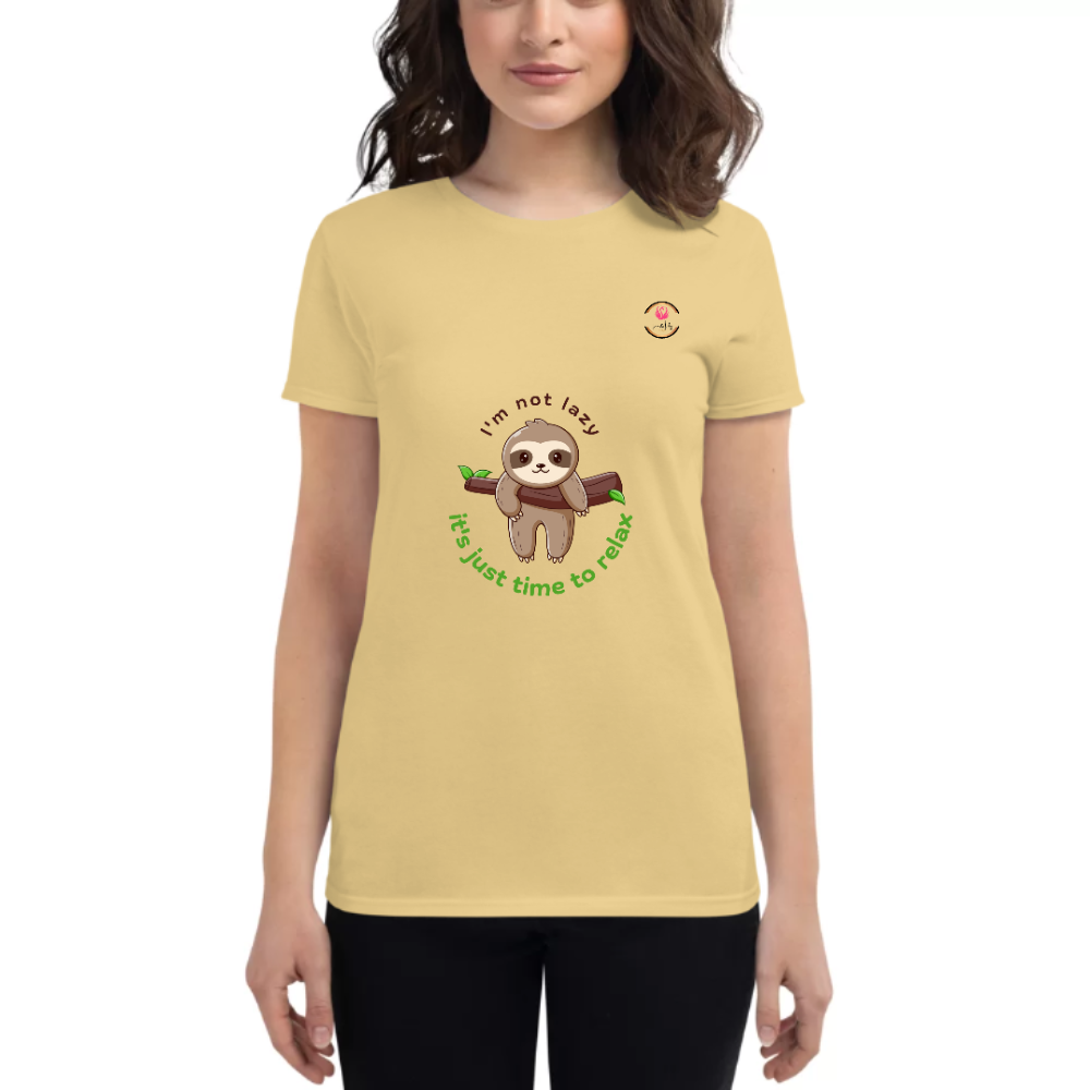 Womens Round Neck T shirt Dont Lazy Just Relax