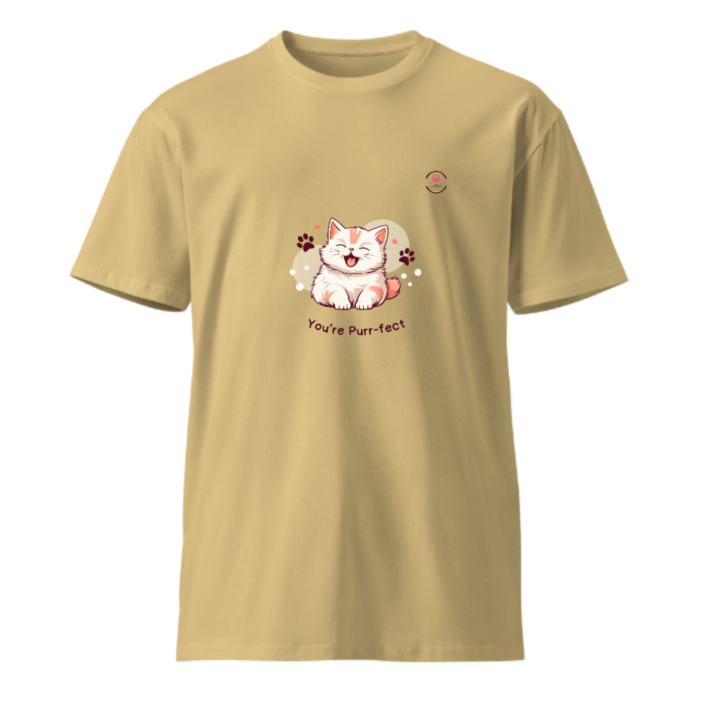 Unisex  Round Neck Cotton T shirt Let it be Purrfect
