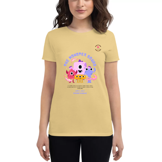 Womens Round Neck T shirt THE Cute Monster Squad