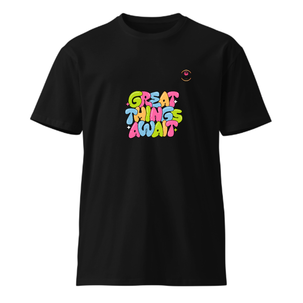Unisex Premium Round Neck T shirt Great THings AWAIT