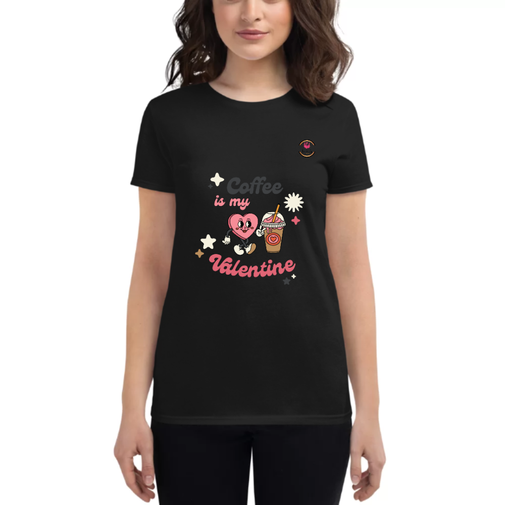 Womens Round Neck T shirt Let the Coffee Be Your love
