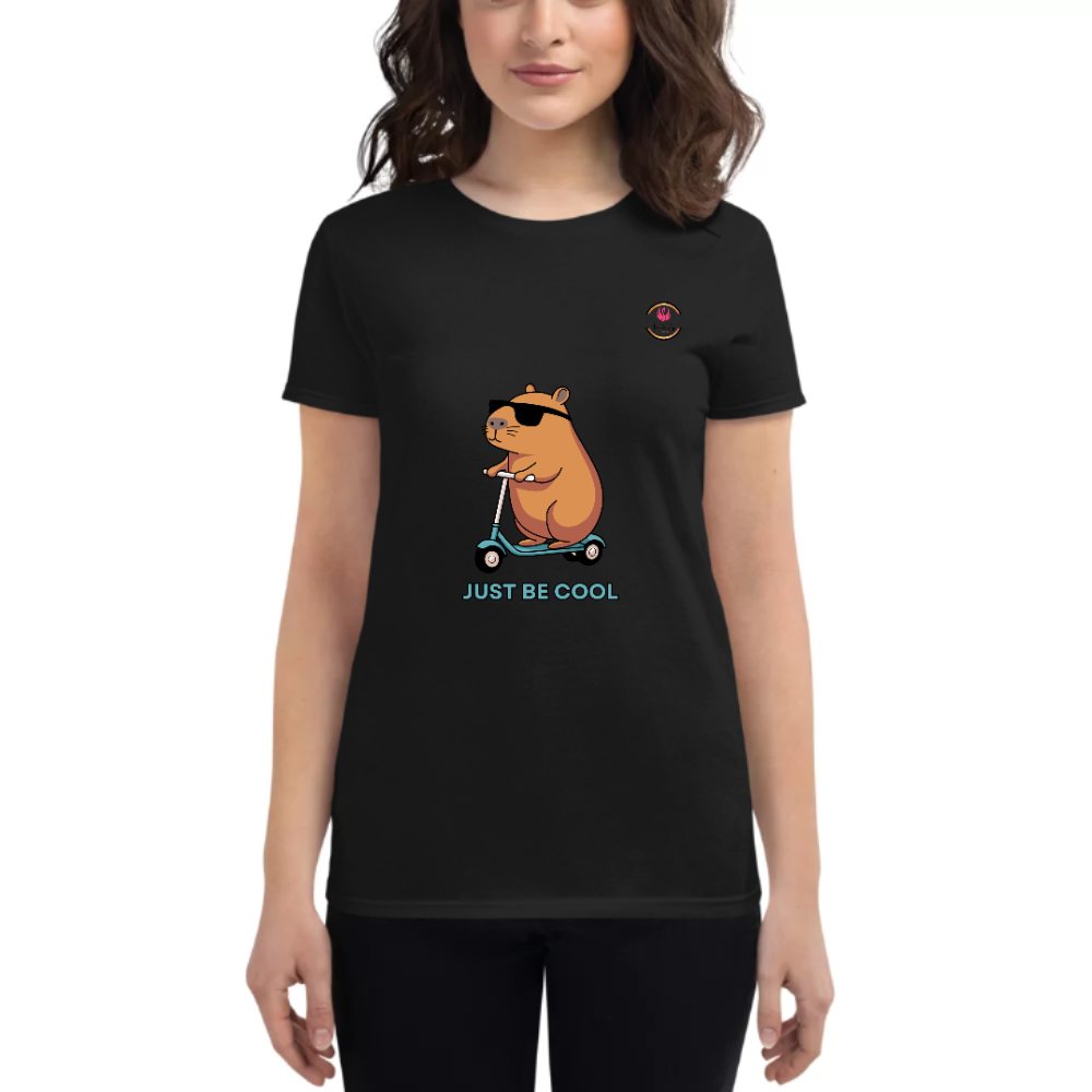 Womens Round Neck T shirt JUST BE COOL
