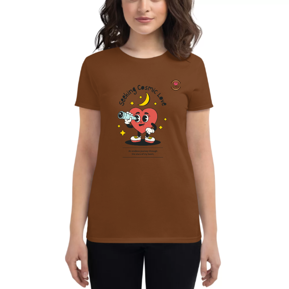 Womens Round Neck T shirt Seeking Love