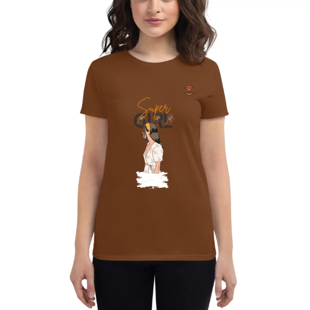 Womens Round Neck T shirt For Super Girls Within