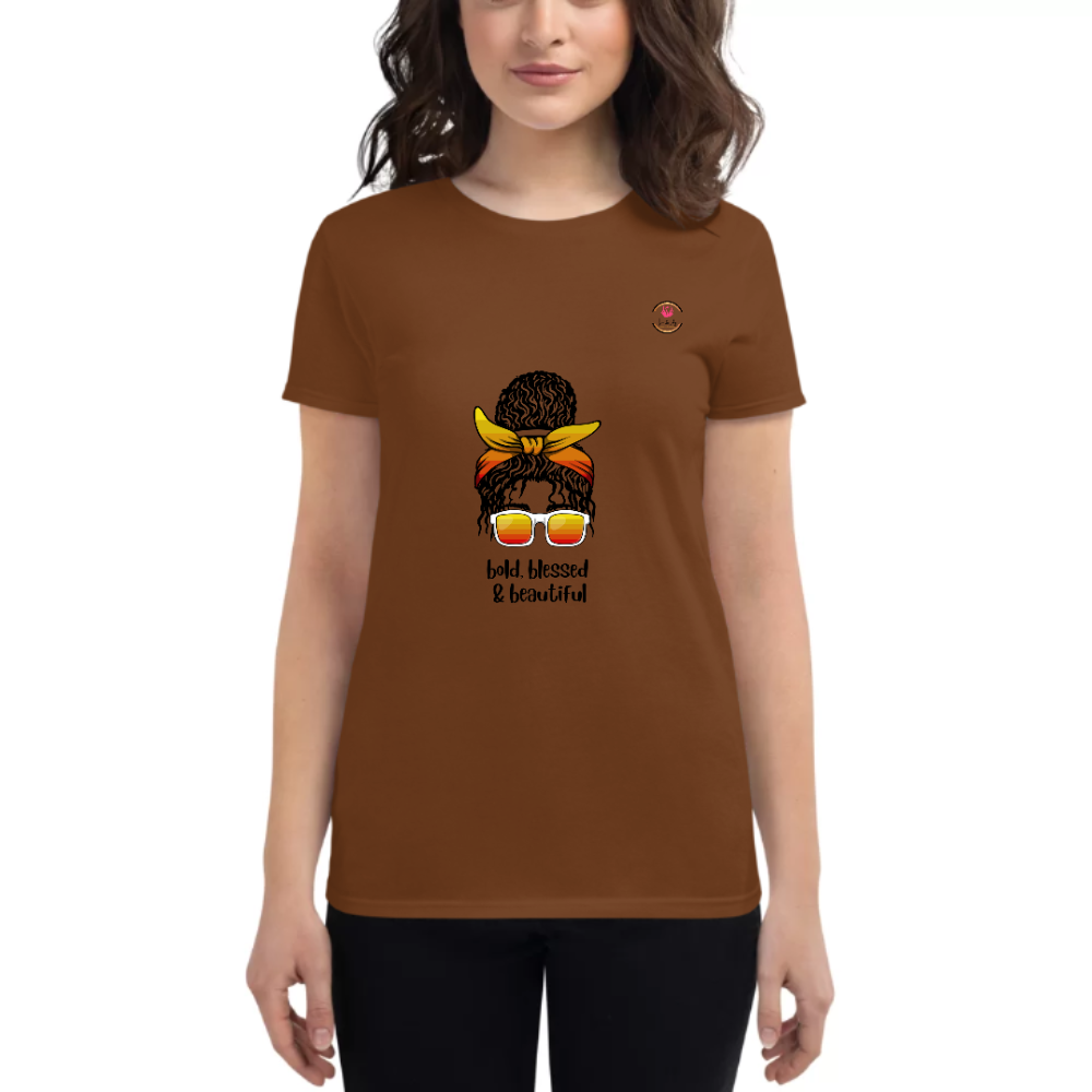 Womens Round Neck T shirt Bold and Beautiful