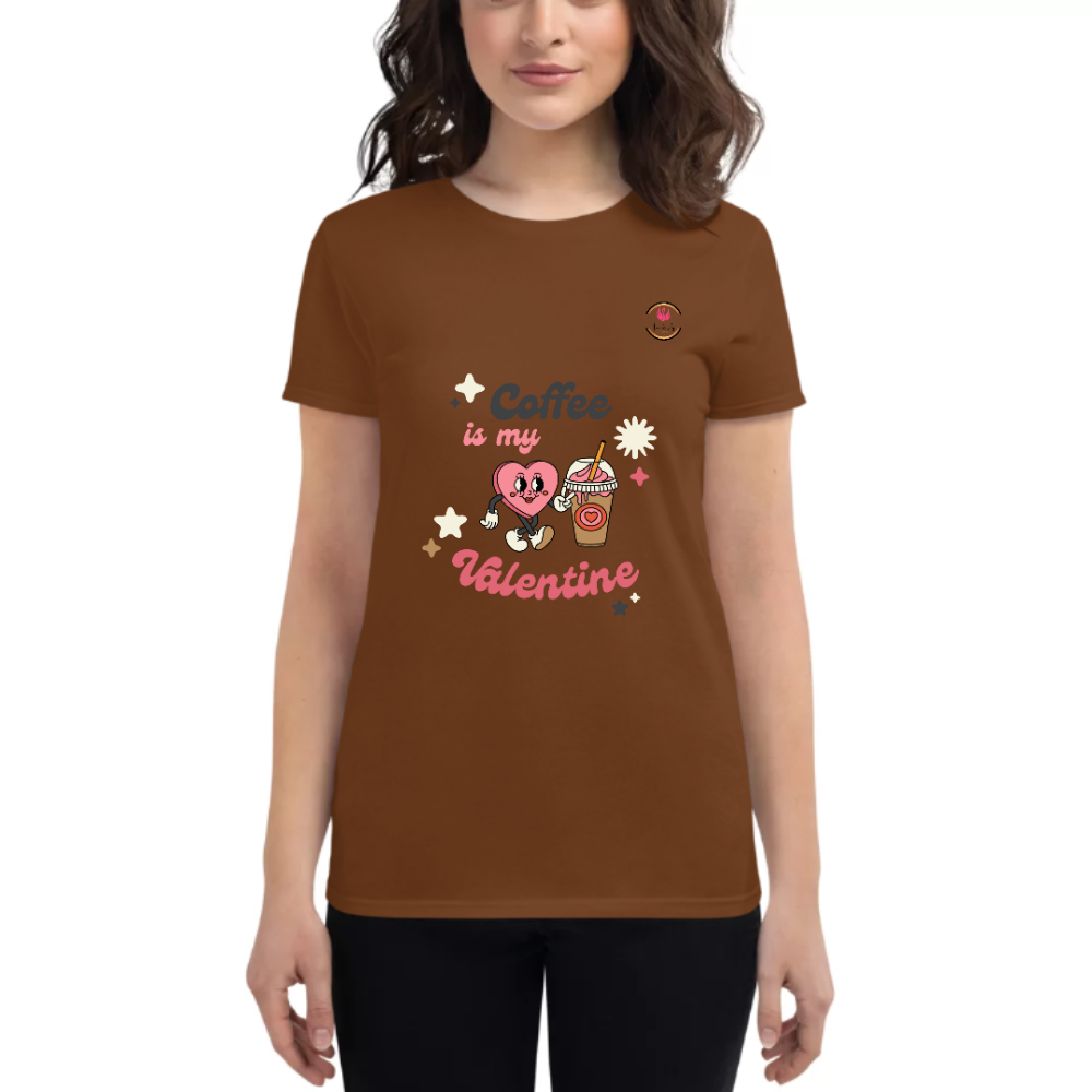 Womens Round Neck T shirt Let the Coffee Be Your love