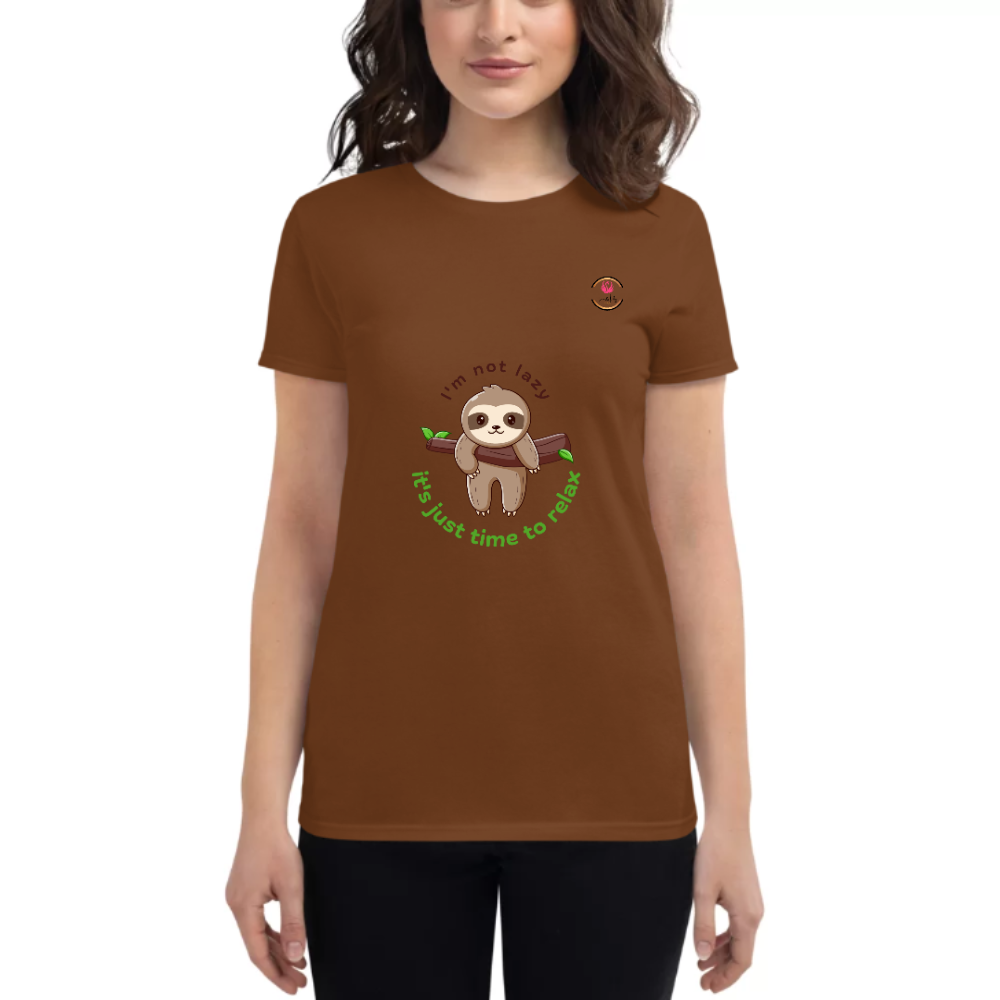 Womens Round Neck T shirt Dont Lazy Just Relax