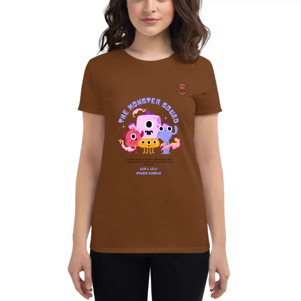 Womens Round Neck T shirt THE Cute Monster Squad