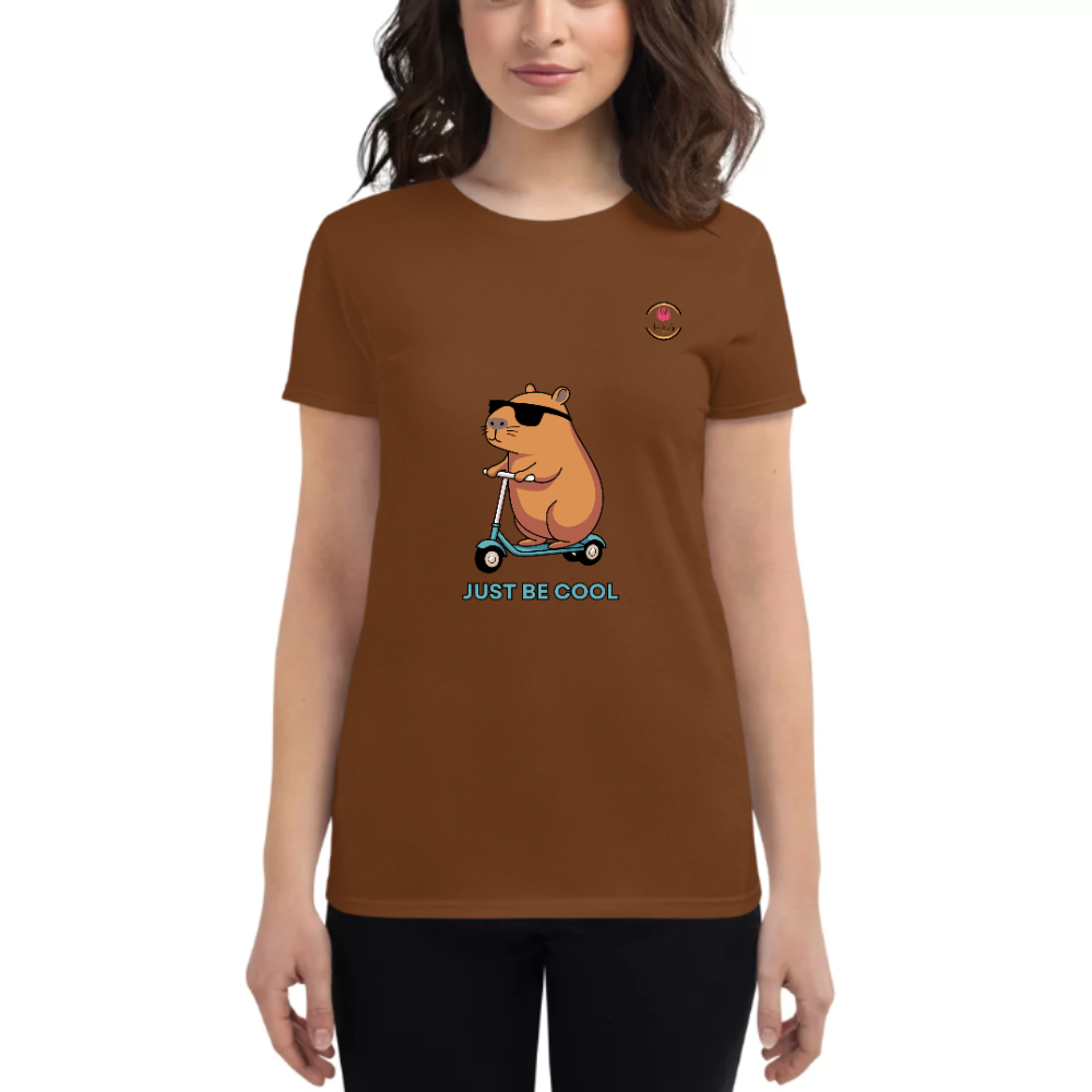Womens Round Neck T shirt JUST BE COOL