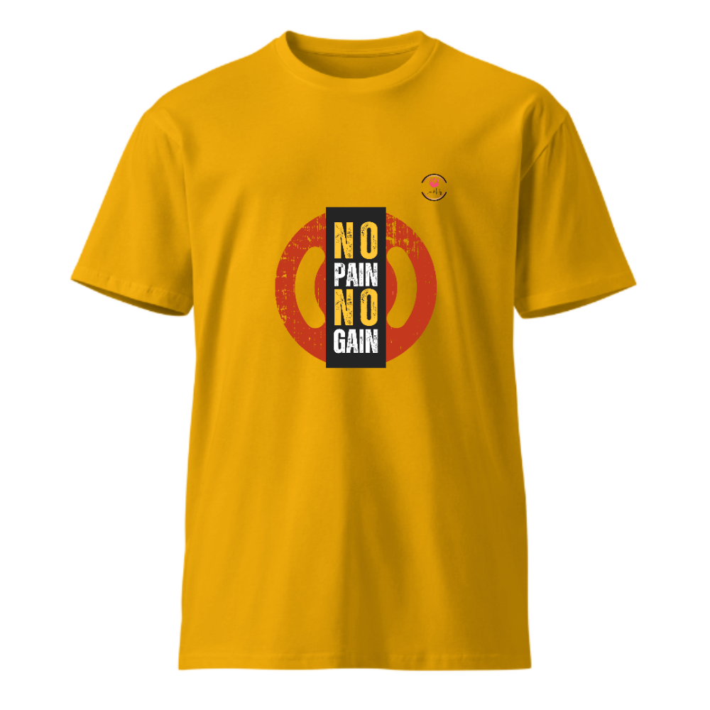 Unisex French Terry Round Neck T-shirt NO Pain NO Gain