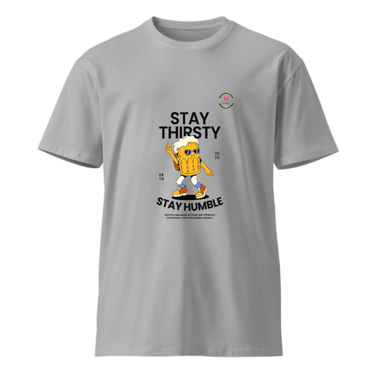 Unisex French Terry Round Neck T-shirt Durable Stay thirsty Design