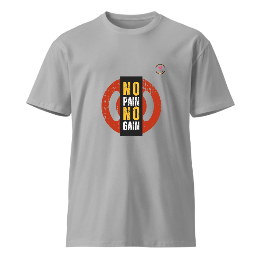 Unisex French Terry Round Neck T-shirt NO Pain NO Gain