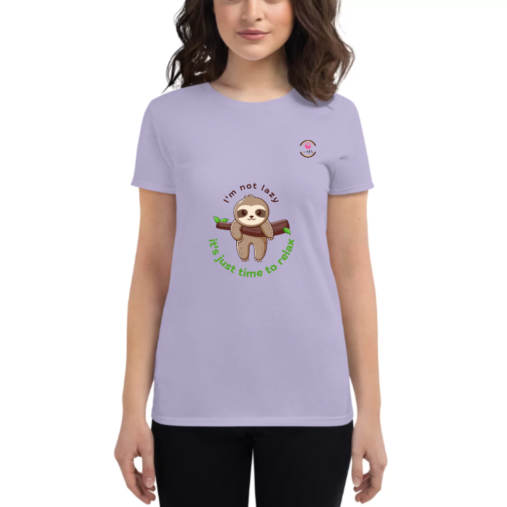 Womens Round Neck T shirt Dont Lazy Just Relax