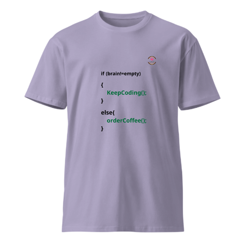 Unisex Premium Round Neck T shirt Coffee and CODE