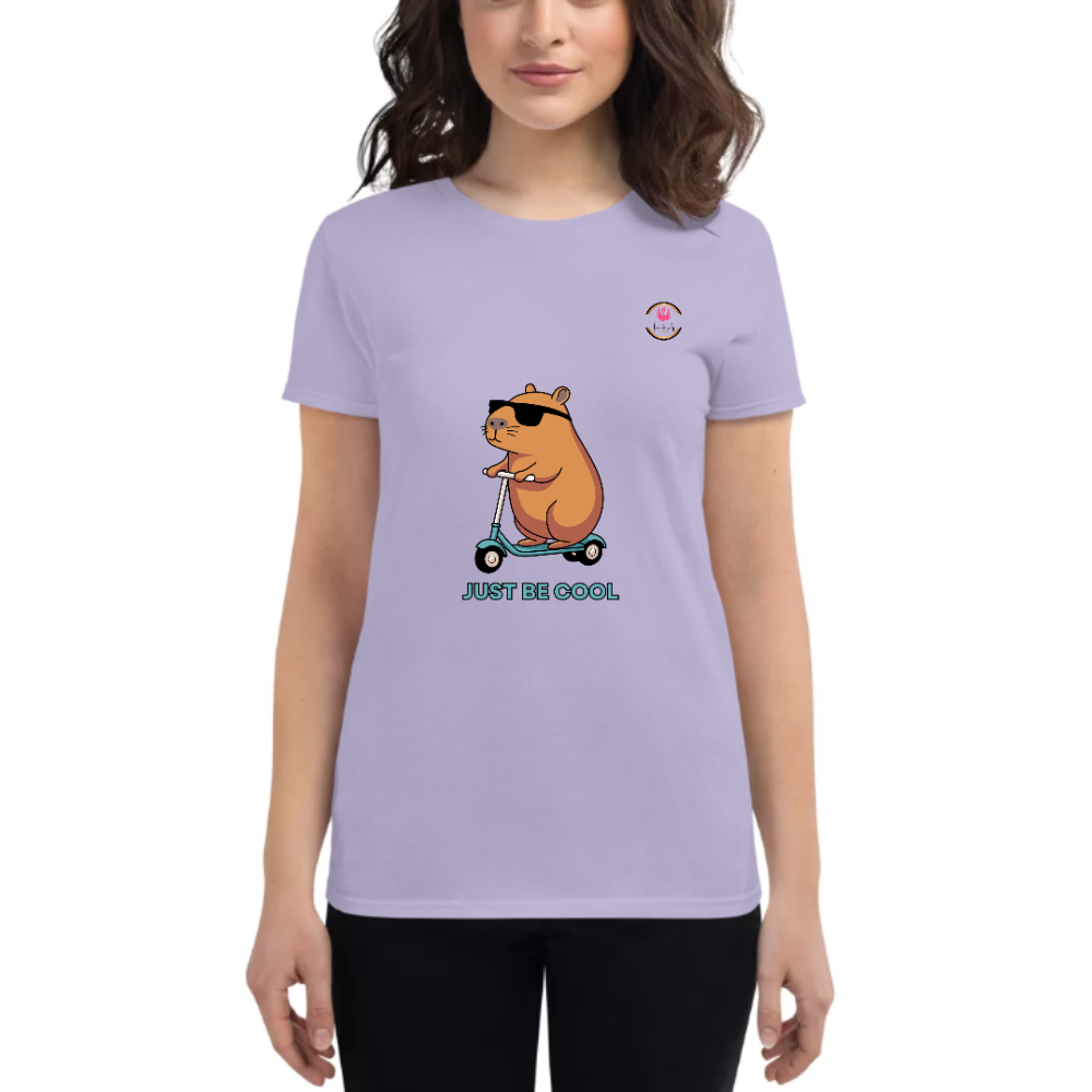 Womens Round Neck T shirt JUST BE COOL