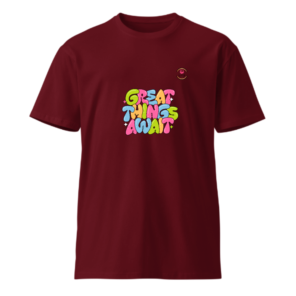 Unisex Premium Round Neck T shirt Great THings AWAIT