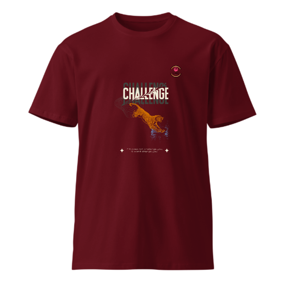 Unisex Premium Round Neck T shirt Accept All the Challenge to Grow