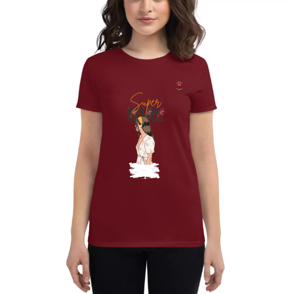Womens Round Neck T shirt For Super Girls Within