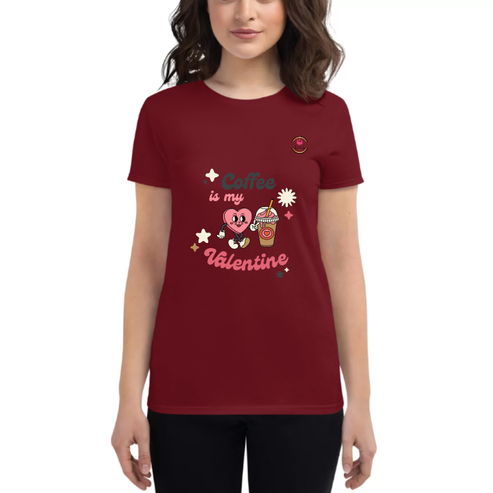 Womens Round Neck T shirt Let the Coffee Be Your love