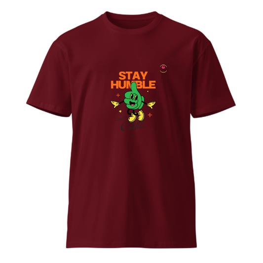 Unisex  Round Neck Cotton T shirt Stay Humble