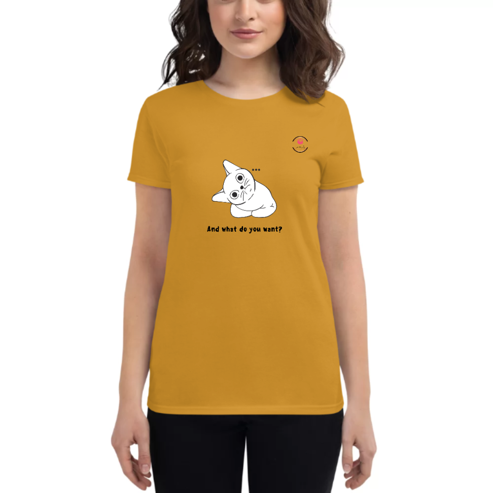 Womens Round Neck T shirt JUST ASK THE STARE