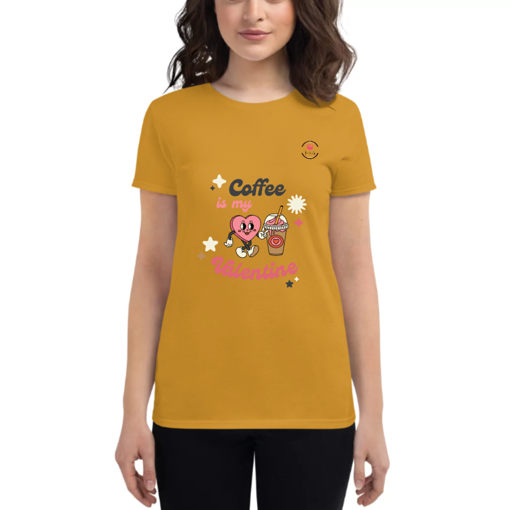 Womens Round Neck T shirt Let the Coffee Be Your love