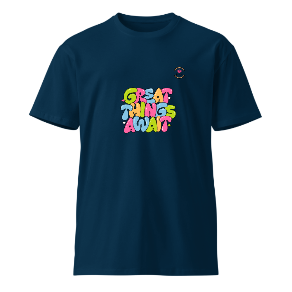 Unisex Premium Round Neck T shirt Great THings AWAIT
