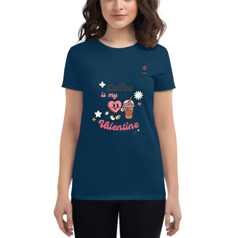 Womens Round Neck T shirt Let the Coffee Be Your love