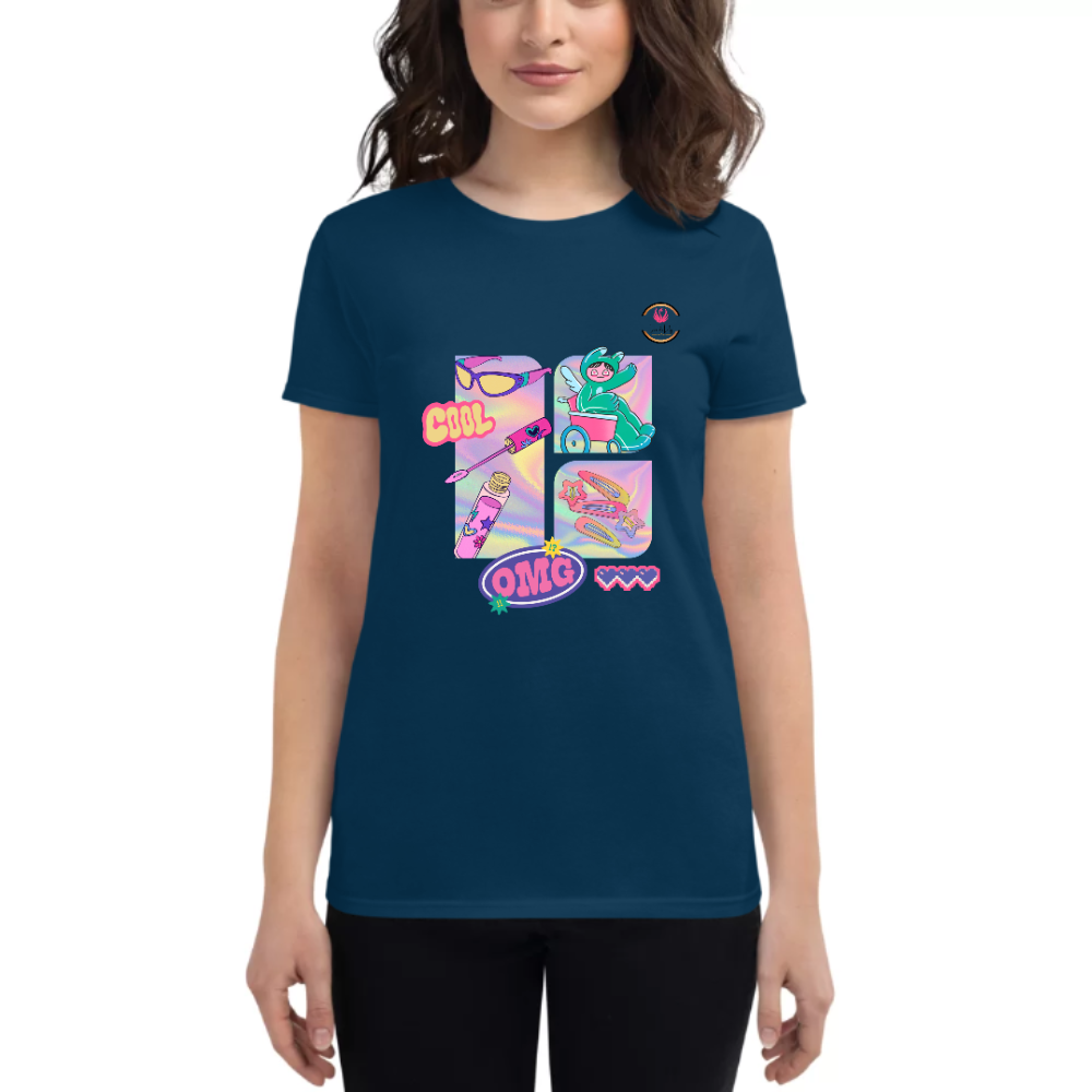 Womens Round Neck T shirt Cool K-DRM