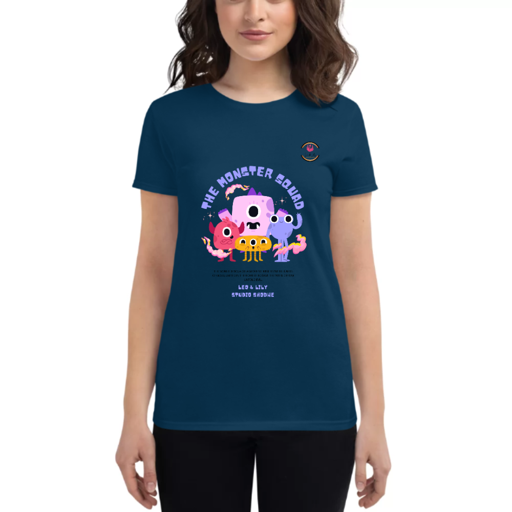 Womens Round Neck T shirt THE Cute Monster Squad