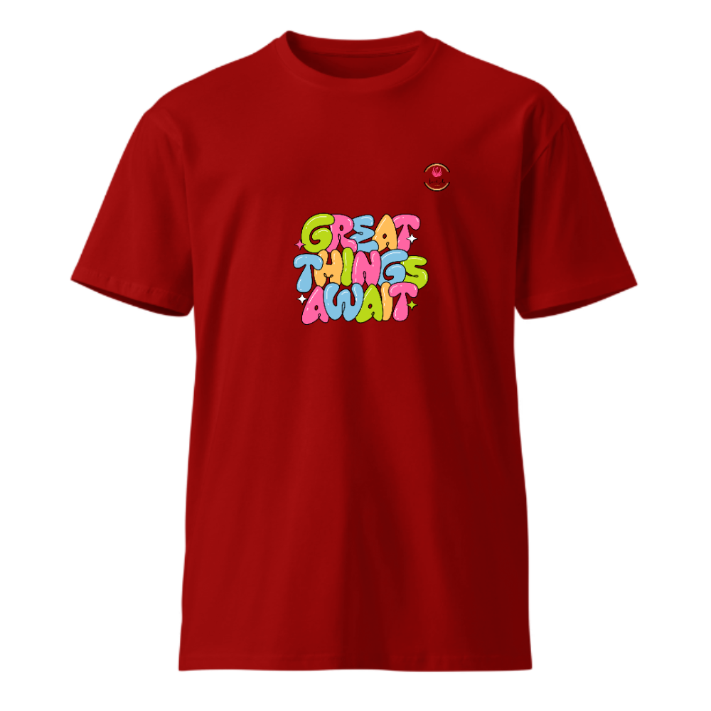 Unisex Premium Round Neck T shirt Great THings AWAIT