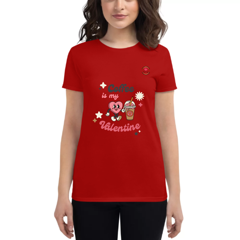 Womens Round Neck T shirt Let the Coffee Be Your love