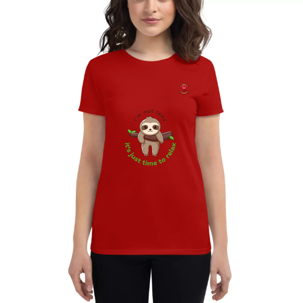 Womens Round Neck T shirt Dont Lazy Just Relax