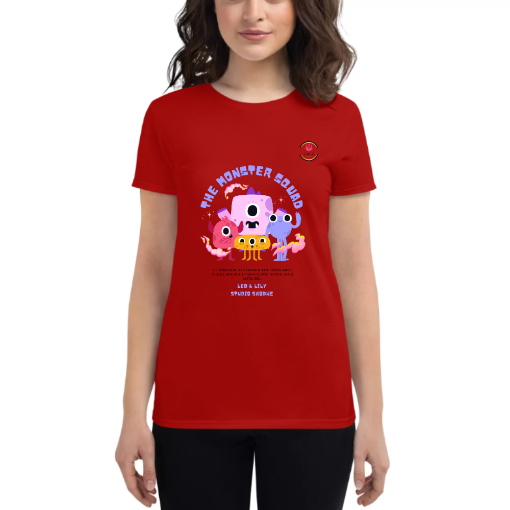 Womens Round Neck T shirt THE Cute Monster Squad