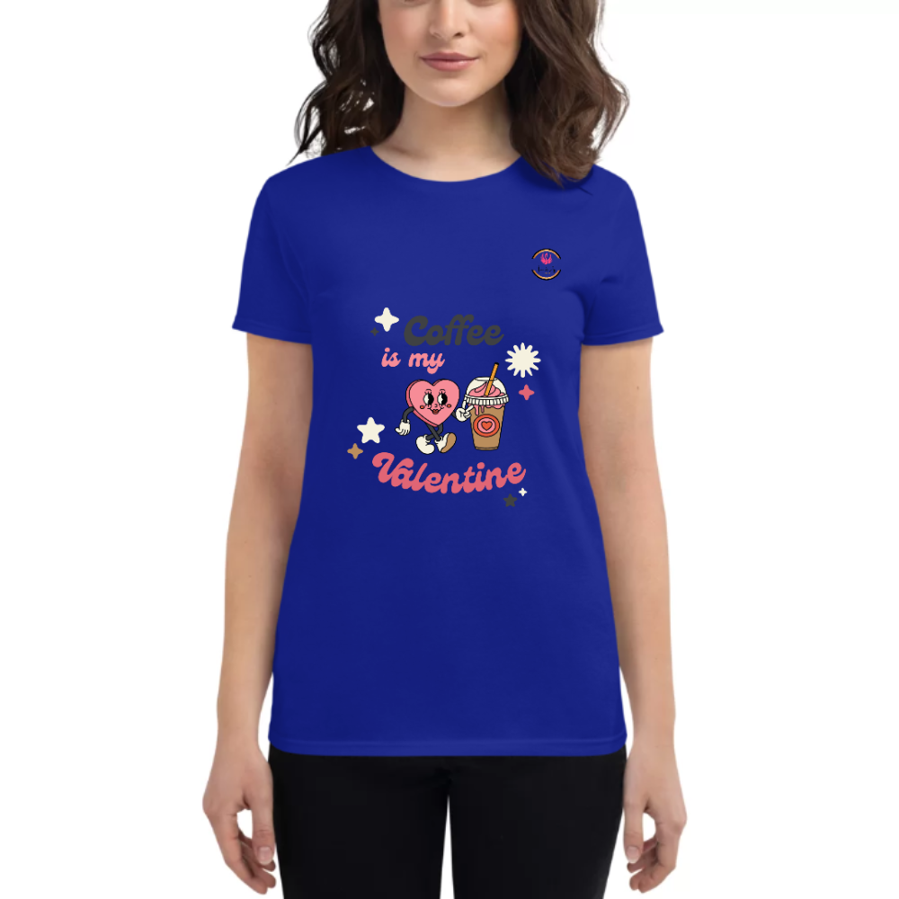 Womens Round Neck T shirt Let the Coffee Be Your love