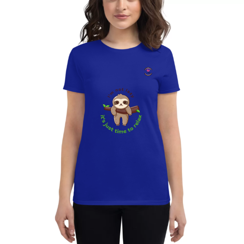 Womens Round Neck T shirt Dont Lazy Just Relax