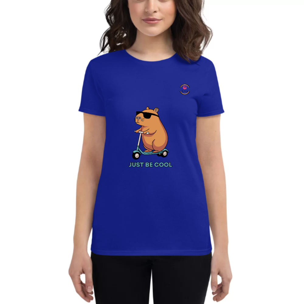 Womens Round Neck T shirt JUST BE COOL