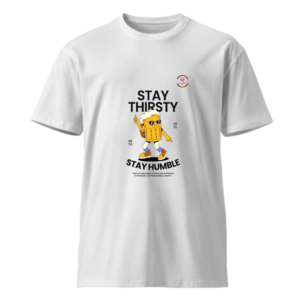 Unisex French Terry Round Neck T-shirt Durable Stay thirsty Design