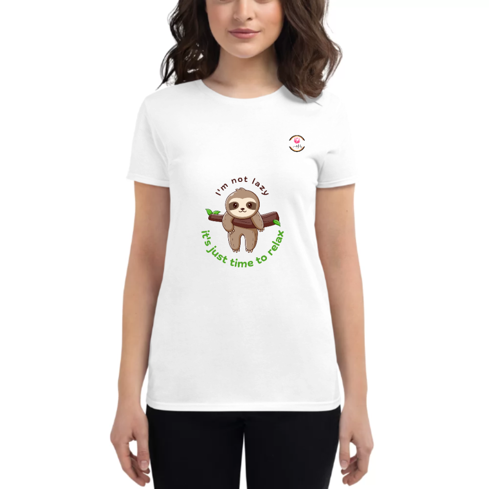 Womens Round Neck T shirt Dont Lazy Just Relax