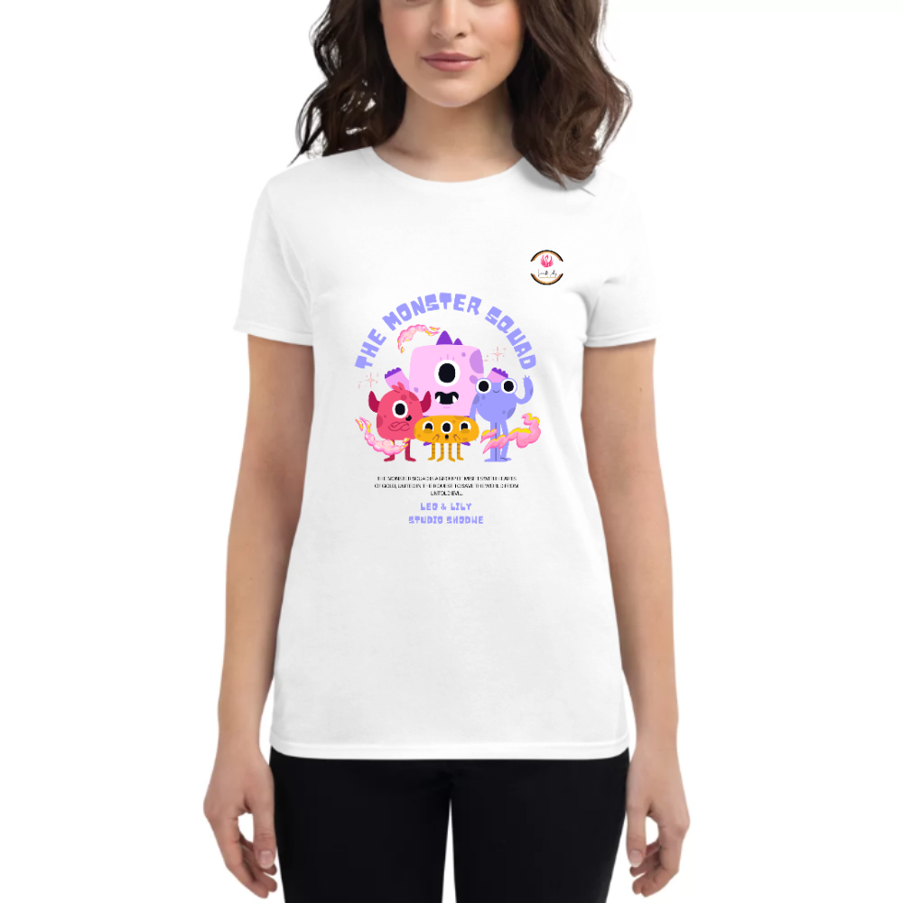Womens Round Neck T shirt THE Cute Monster Squad