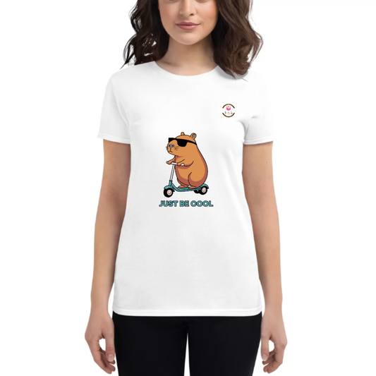 Womens Round Neck T shirt JUST BE COOL